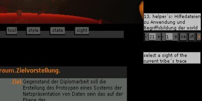 Abbildung des screenshots eines Details der Navigationsleiste